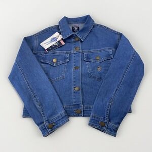 NWT Beverly Hills Polo Club Denim Long Sleeve Pockets‎ Logo Jacket girl's 10